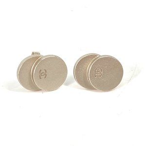CHANEL CC Coco Mark 99C Double Circle Earrings, Metal, Women's, Silver